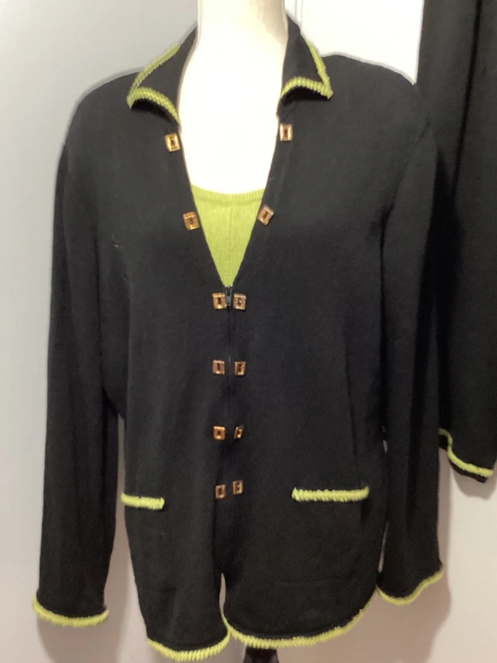 VTG THE MICHAEL COLLECTION 2X KNIT WOOL BLEND 3 PIECE PANT SUIT LUXURY OLD MONEY